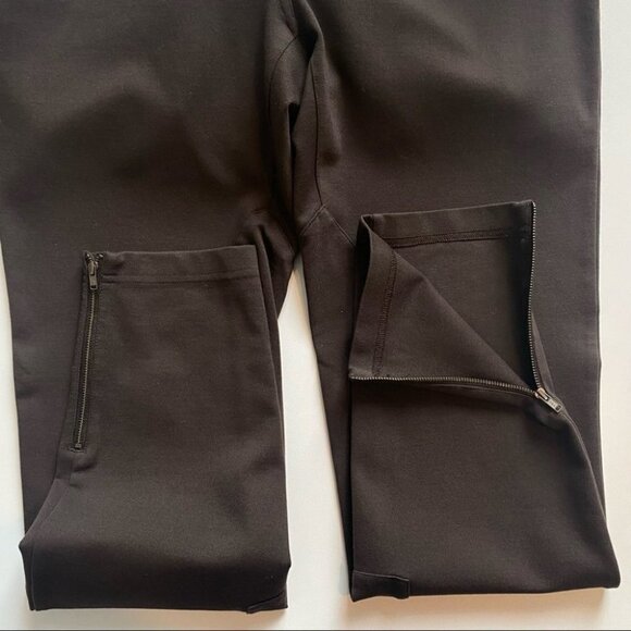 Eileen Fisher Stretchy Ponte Ankle Zip Riding Pants In Brown - Picture 6 of 8